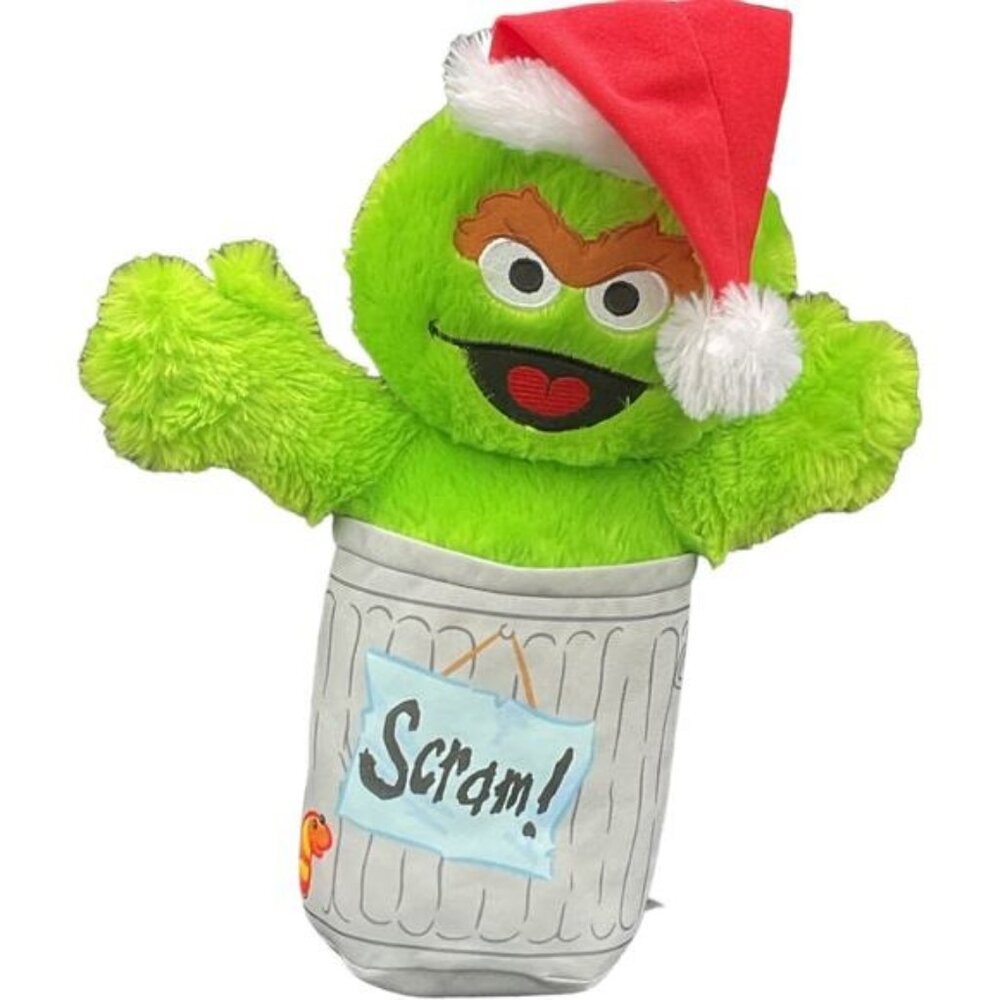 Sesame Street Oscar the Grouch Christmas 50 Year Collectable Plush Toy 14"